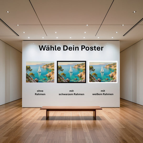 Poster Mediterranes Segelabenteuer mit und ohne Rahmen