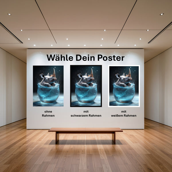 Poster Rhinoliebe im Glas mit und ohne Rahmen