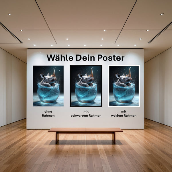 Poster Rhinoliebe im Glas mit und ohne Rahmen