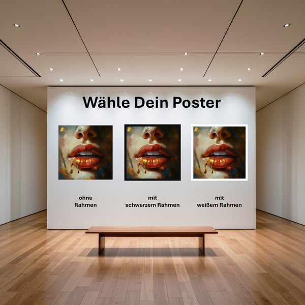 Poster Verführerische Lippen B-00012 mit und ohne Rahmen