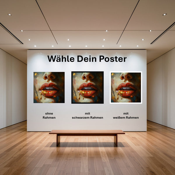 Poster Verführerische Lippen B-00012 mit und ohne Rahmen
