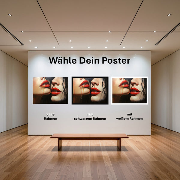 Poster Verführerische Lippenkunst mit und ohne Rahmen