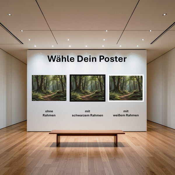 Poster Verzauberter Waldweg B-00010 mit und ohne Rahmen