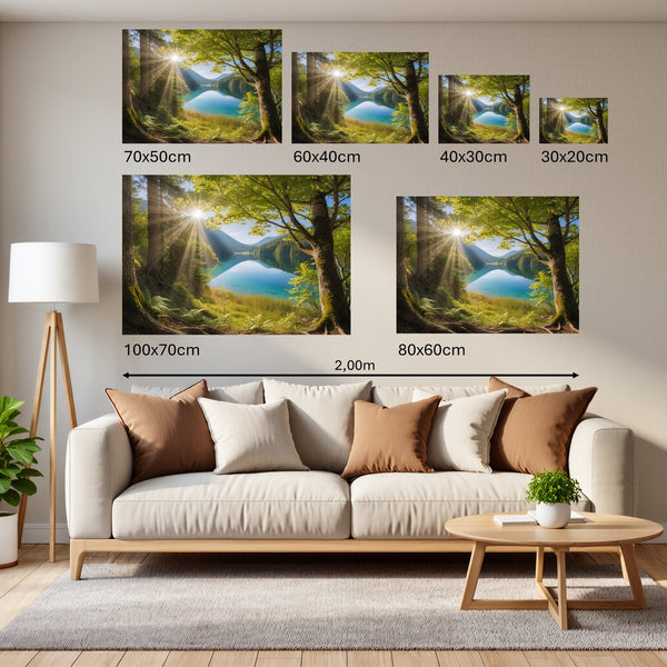 Groessenvergleich Poster Wandbilder Friedliche Naturansicht Querformat