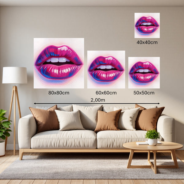 Groessenvergleich Poster Wandbilder Lebendige Lippen Quadrat