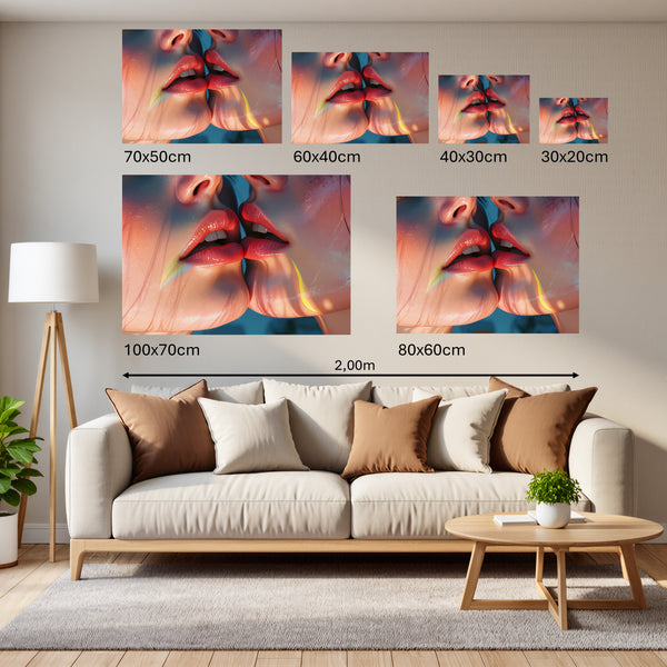 Groessenvergleich Poster Wandbilder Zarte Berührung Querformat