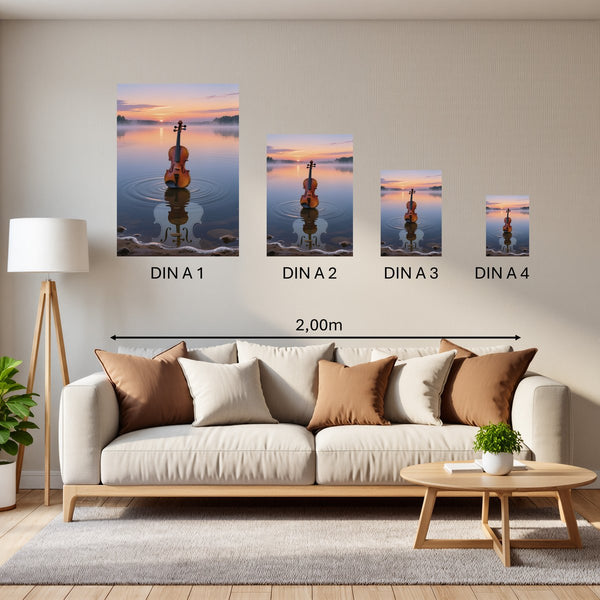 Groessenvergleich Poster in DIN A 1 2 3 4 Melodien des Sonnenaufgangs Hochformat