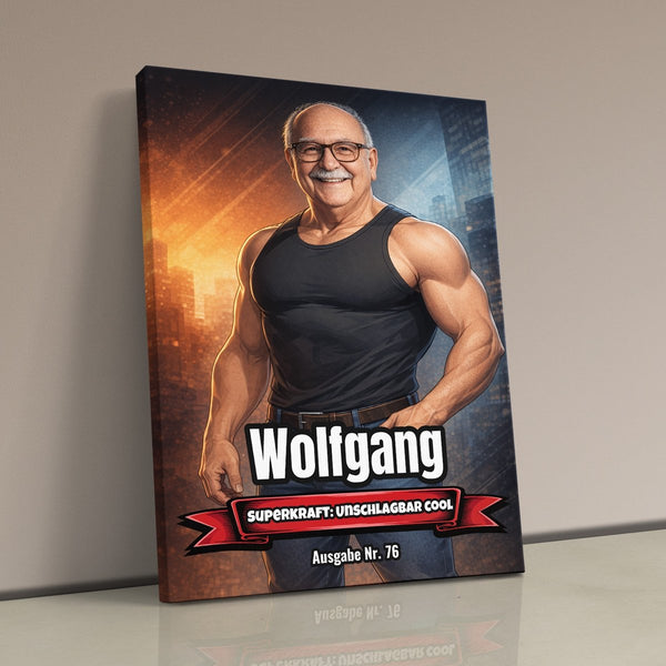 Dein Foto als Comic-Held - personalisiertes Wandbild auf Leinwand