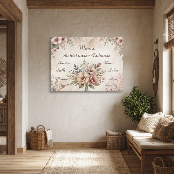 Leinwand ohne Rahmen in Diele Ein Blumenstrauß voller Liebe