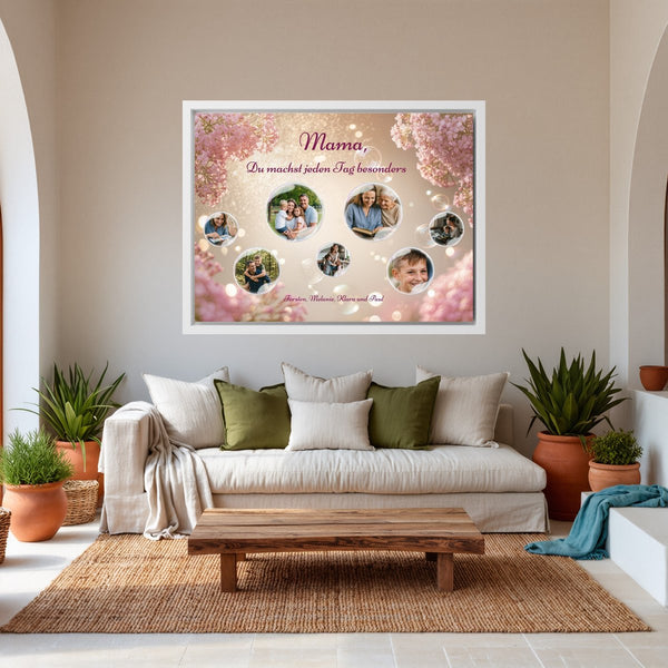 Leinwand weisser Rahmen im Wohnzimmer Foto-Seifenblasen für Mama, Oma oder Freundin