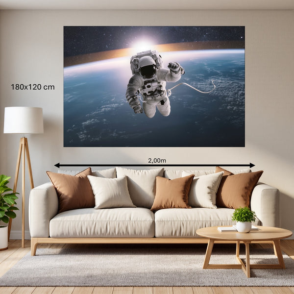 Leinwandbild Astronaut im Weltall 180x120 cm Querformat
