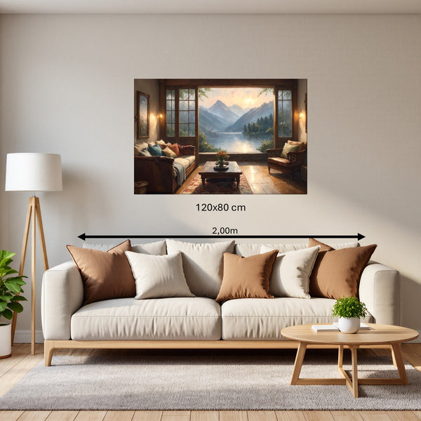 Leinwandbild Bergblick im Wohnzimmer 120x80 cm Querformat