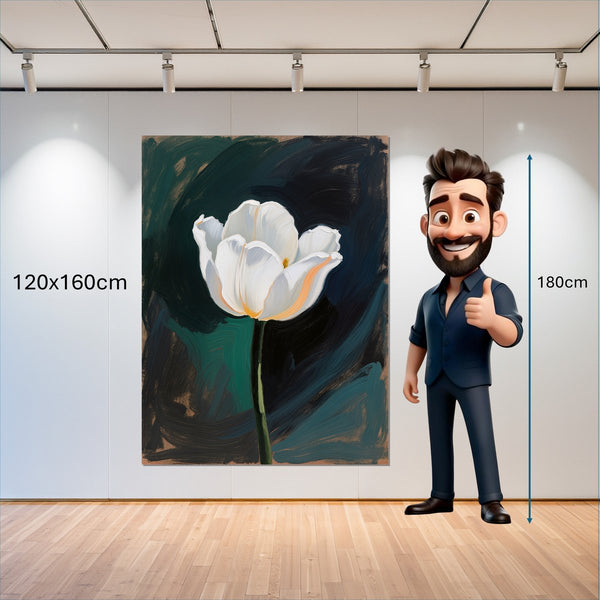 Leinwandbild Elegante weiße Tulpe 120x160 cm Hochformat