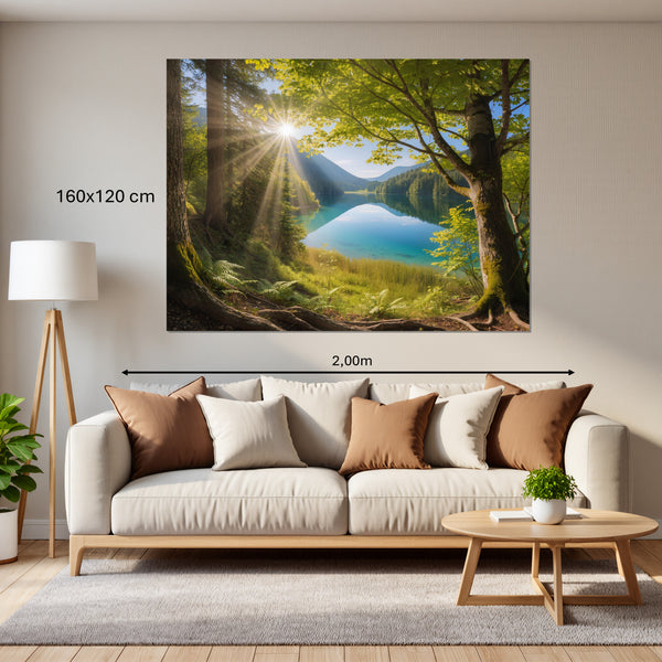 Leinwandbild Friedliche Naturansicht160x120 cm Querformat
