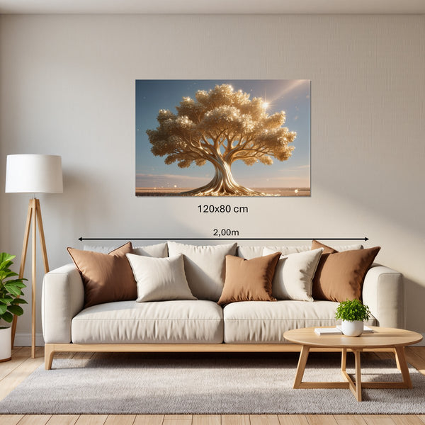 Leinwandbild Glänzender Baum in der Natur120x80 cm Querformat
