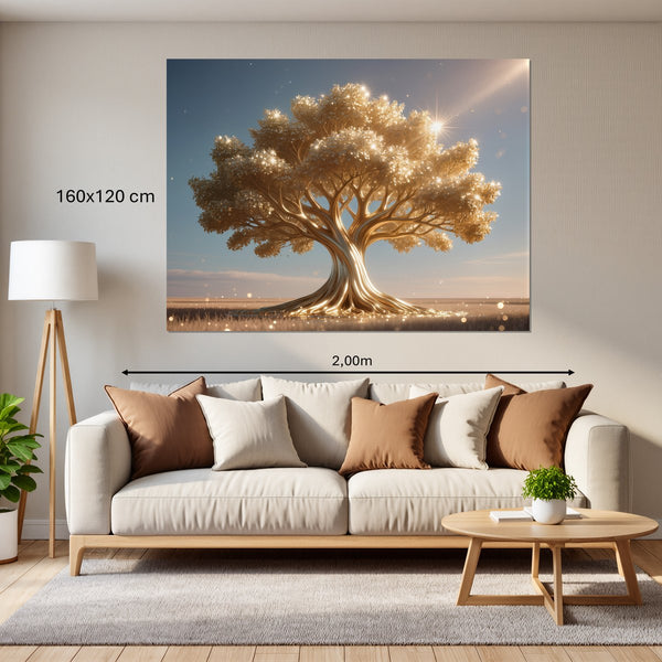 Leinwandbild Glänzender Baum in der Natur160x120 cm Querformat