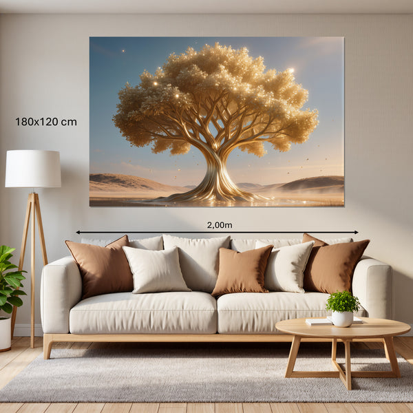 Leinwandbild Goldener Baum in der Natur180x120 cm Querformat