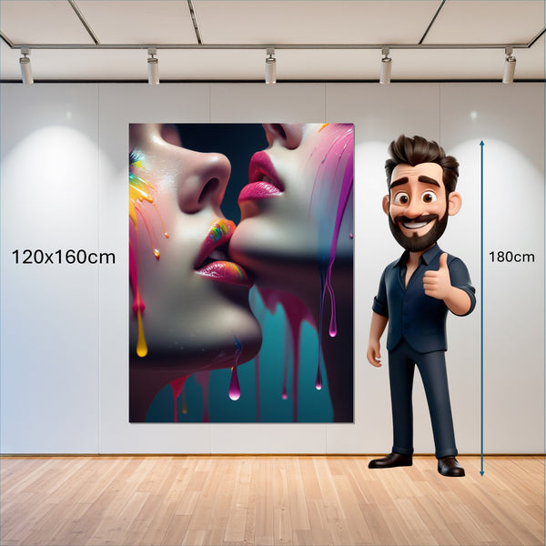 Leinwandbild Kunst der Berührung 120x160 cm Hochformat
