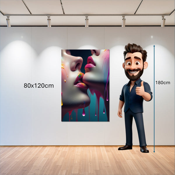 Leinwandbild Kunst der Berührung 80x120 cm Hochformat