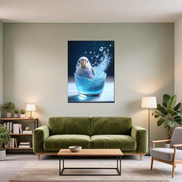 Leinwandbild Lebendige Freiheit fuer Wohnzimmer gruen Hochformat