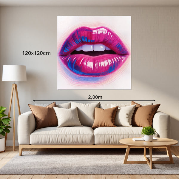 Leinwandbild Lebendige Lippen120x120 cm Quadrat