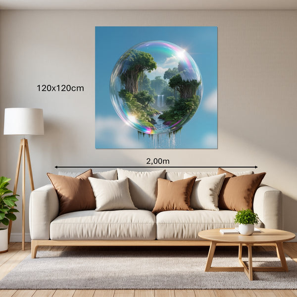 Leinwandbild Magische Natur in einer Seifenblase120x120 cm Quadrat
