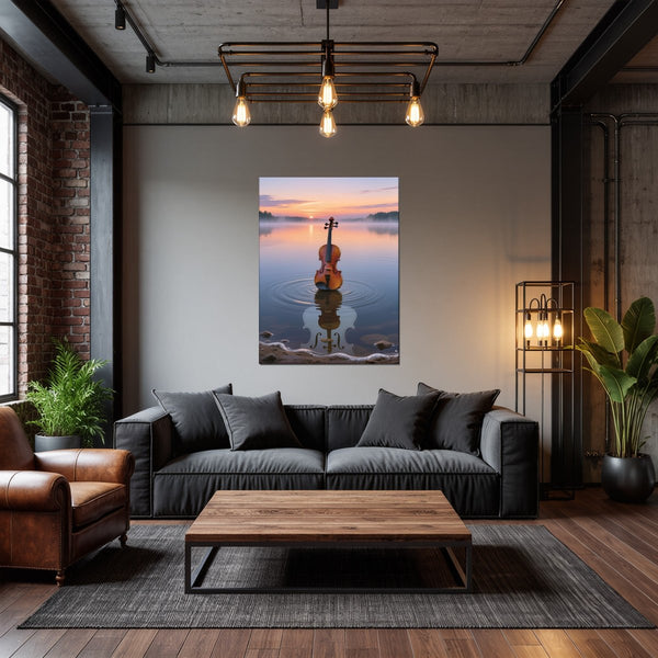 Leinwandbild Melodien des Sonnenaufgangs fuer Wohnzimmer dunkelanthrazit Hochformat