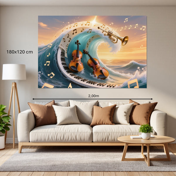 Leinwandbild Musik und Wellen180x120 cm Querformat