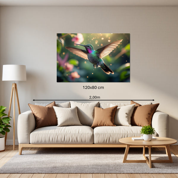 Leinwandbild Schwebender Kolibri120x80 cm Querformat