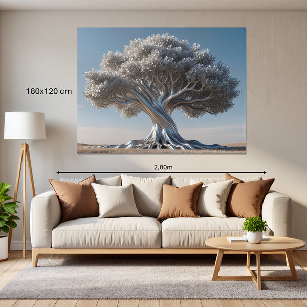 Leinwandbild Silberner Baum160x120 cm Querformat