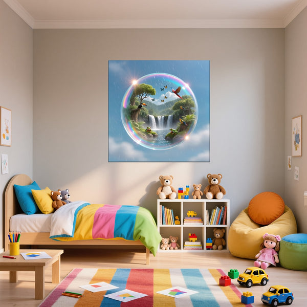 Leinwandbild Tropische Traumwelt fuer Kinderzimmer Quadrat