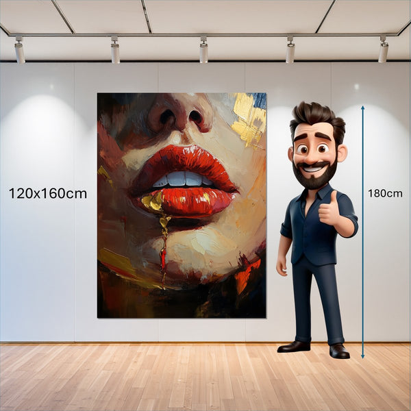 Leinwandbild Verführerische Lippen 120x160 cm Hochformat