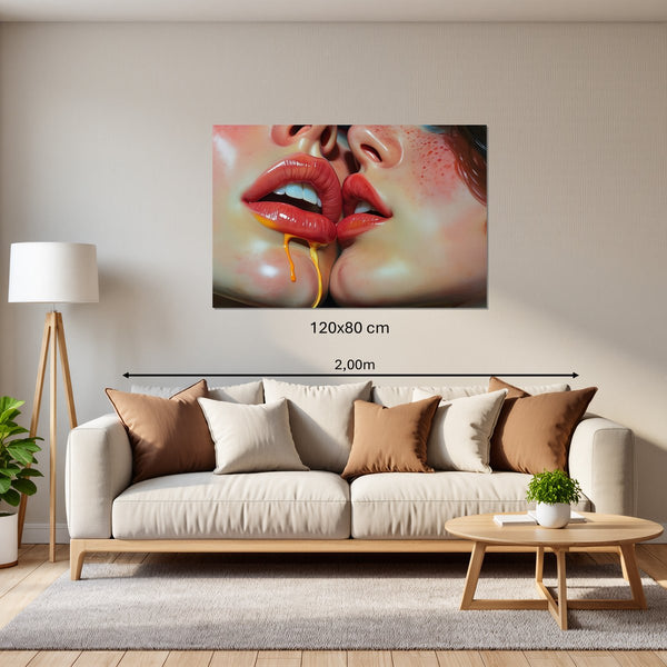 Leinwandbild Verführerische Lippen B-00015120x80 cm Querformat
