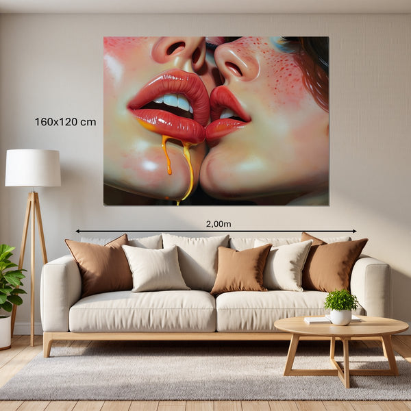 Leinwandbild Verführerische Lippen B-00015160x120 cm Querformat