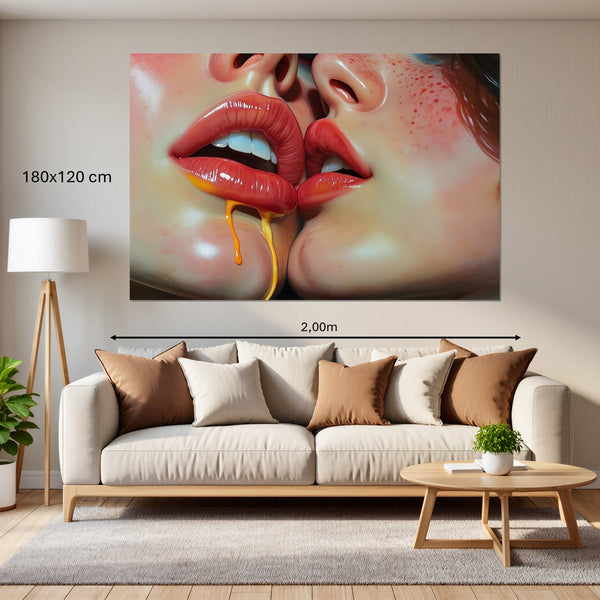 Leinwandbild Verführerische Lippen B-00015180x120 cm Querformat