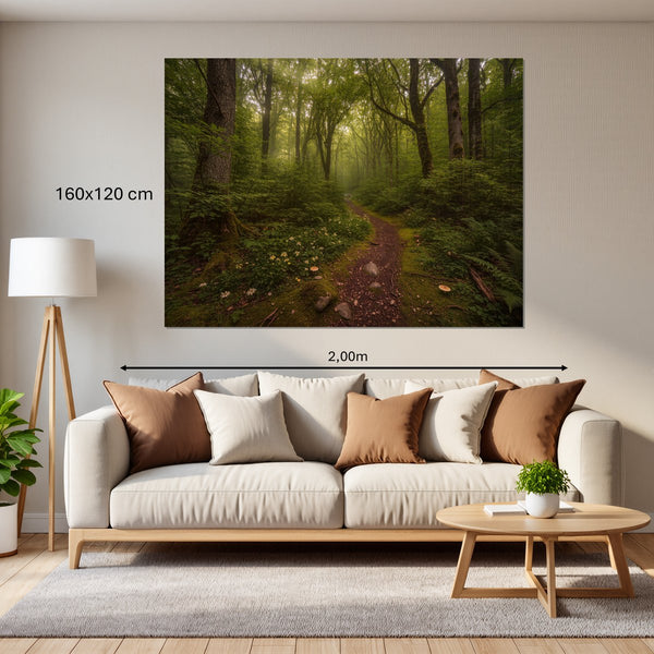 Leinwandbild Verzauberter Waldweg160x120 cm Querformat