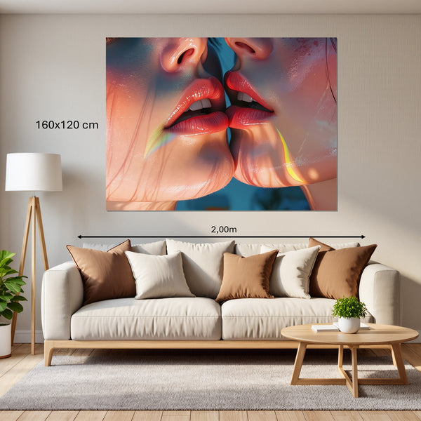 Leinwandbild Zarte Berührung160x120 cm Querformat