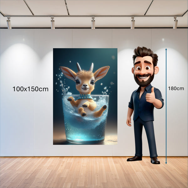 Poster Wandbild 100x150 cm Verspielte Freude im Glas Hochformat