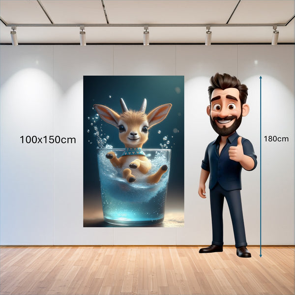 Poster Wandbild 100x150 cm Verspielte Freude im Glas Hochformat
