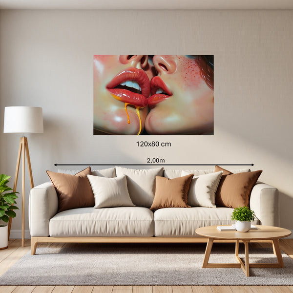 Poster Wandbild 120x80 cm Verführerische Lippen B-00015 Querformat