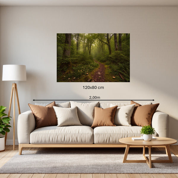 Poster Wandbild 120x80 cm Verzauberter Waldweg Querformat