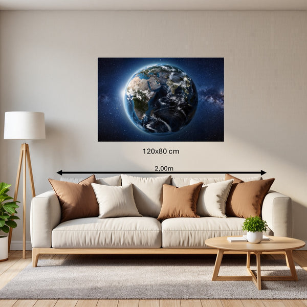 Poster Wandbild 120x80 cm Weltall und Erde B-00027 Querformat