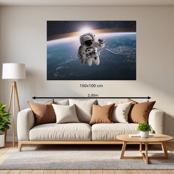 Poster Wandbild 150x100 cm Astronaut im Weltall Querformat