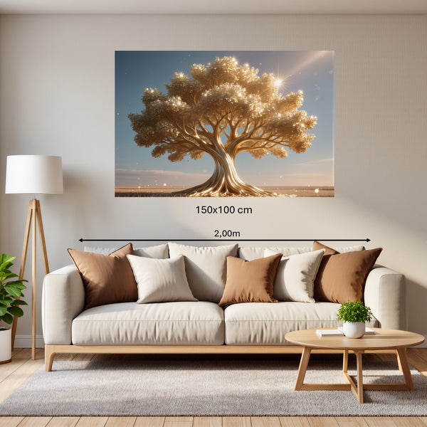 Poster Wandbild 150x100 cm Glänzender Baum in der Natur Querformat