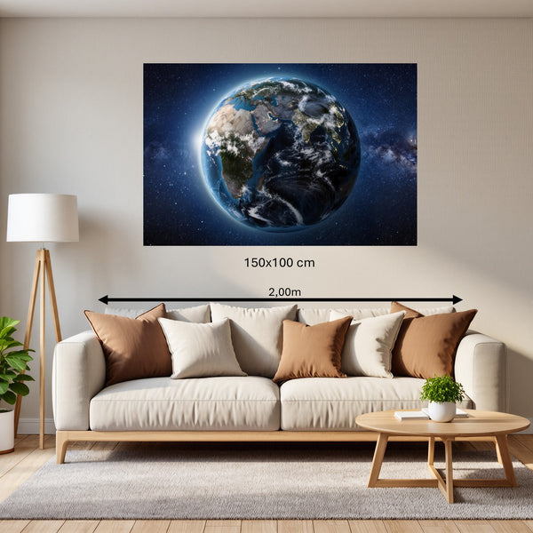 Poster Wandbild 150x100 cm Weltall und Erde B-00027 Querformat