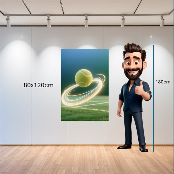 Poster Wandbild 80x120 cm Dynamischer Tennis-Moment Hochformat