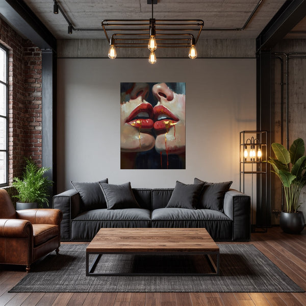 Poster Wandbild Verborgene Leidenschaft B-00011 fuer Wohnzimmer dunkelanthrazit Hochformat