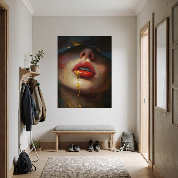 Poster Wandbild Verborgene Leidenschaft fuer Flur und Eingang dunkelanthrazit Hochformat