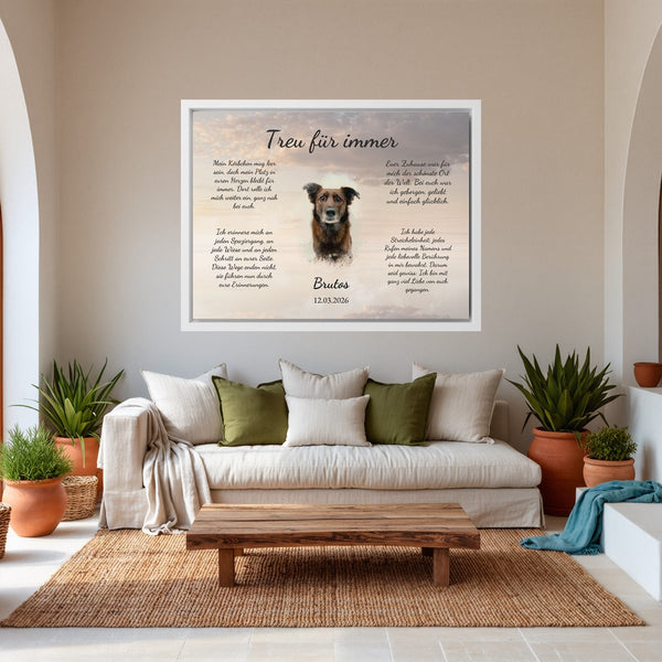Treu für immer - personalisiertes Erinnerungsbild für Deinen Hund