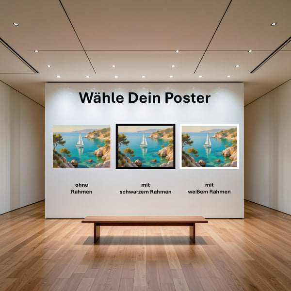 Poster Mediterranes Segelabenteuer mit und ohne Rahmen